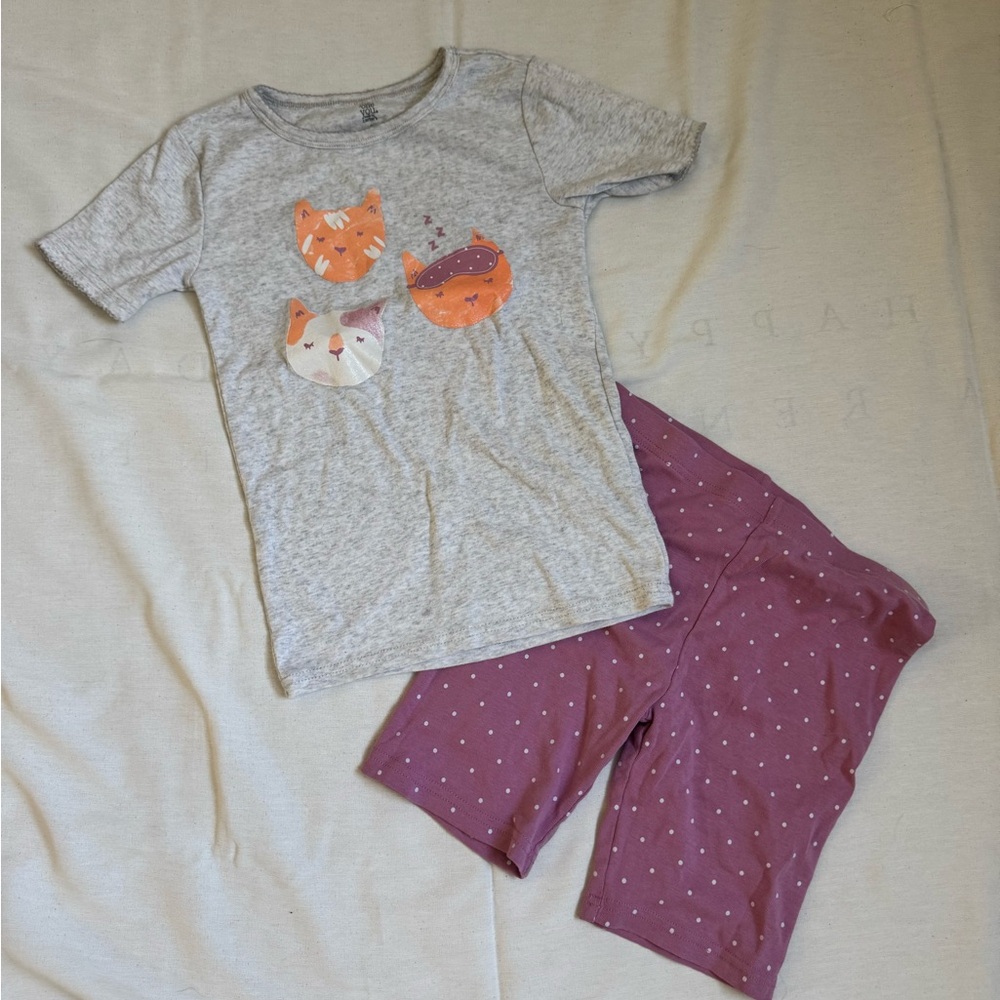 Gray and Purple Kids Pajamas Set